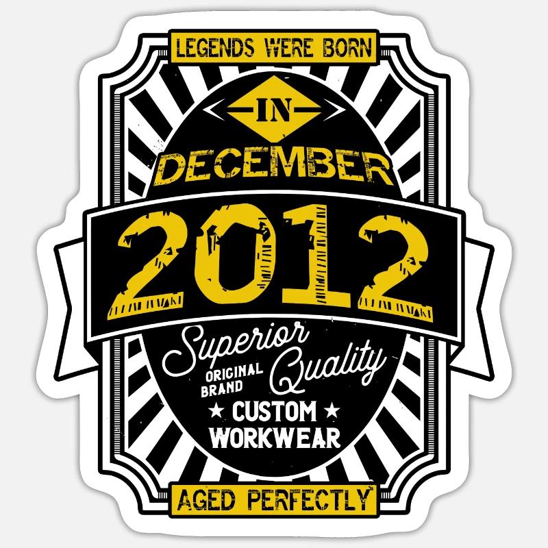 2012 DEZEMBER - Sticker Größe S (10 x 10 cm) - Mattweiß