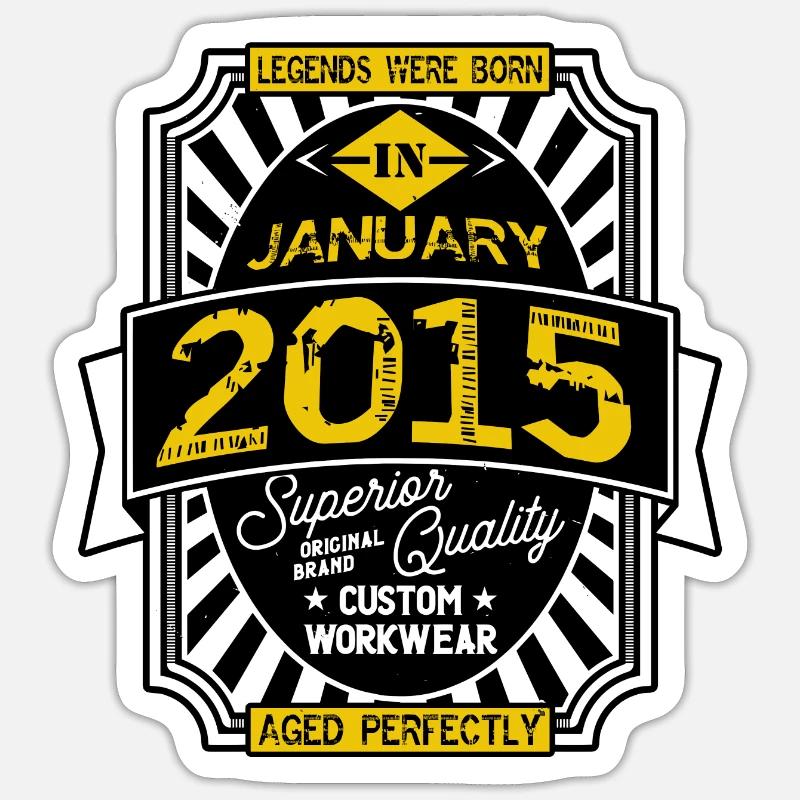 2015 JANUAR - Sticker Größe S (10 x 10 cm) - Mattweiß