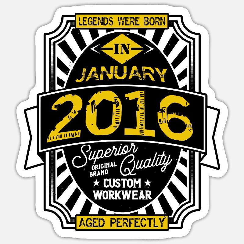 2016 JANUARY - Sticker taille S (10 x 10 cm) - blanc mat