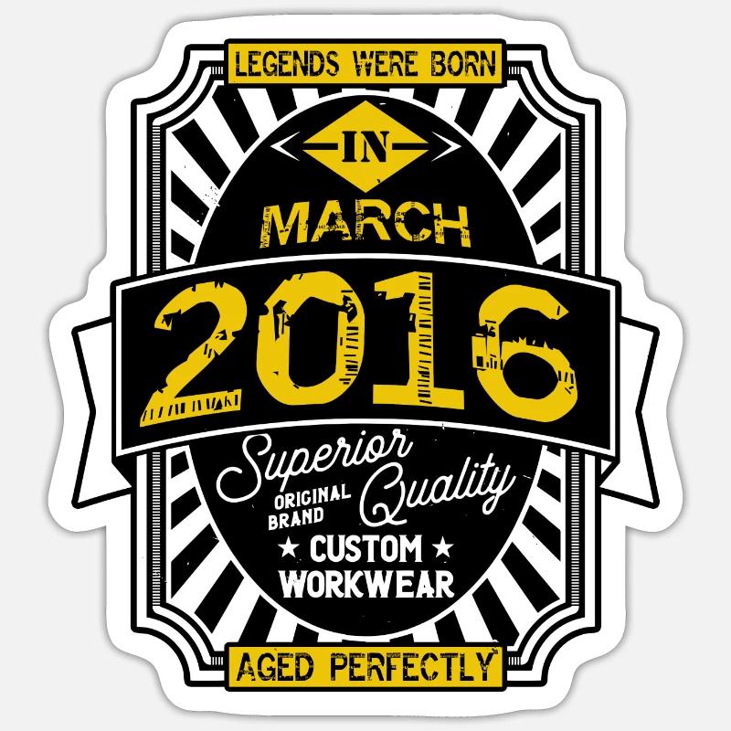 2016 MARCH - Sticker taille S (10 x 10 cm) - blanc mat