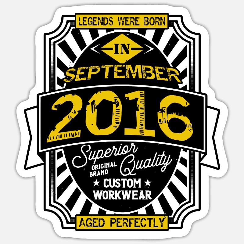 SEPTEMBER 2016 Sticker Größe S (10 x 10 cm)