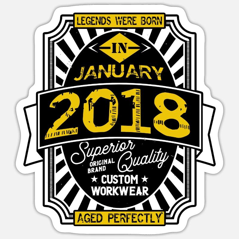 2018 JANUARY - Sticker size S (10 x 10 cm) - white matte