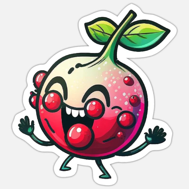 Funny pomegranate - Sticker size S (10 x 10 cm) - white matte