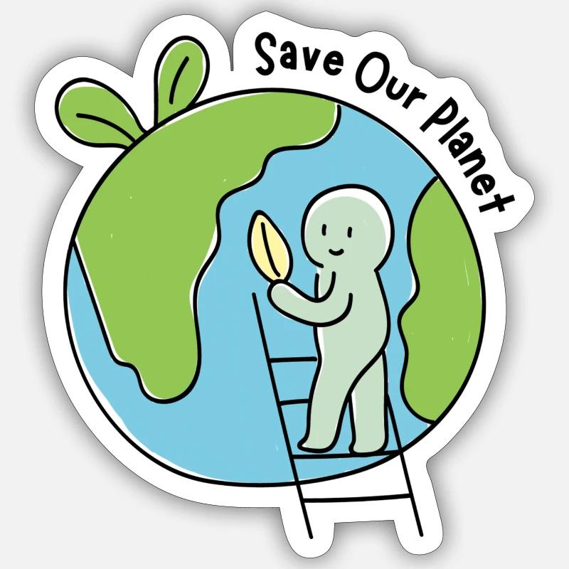 Save Our Planet - Sticker size S (10 x 10 cm) - white matte
