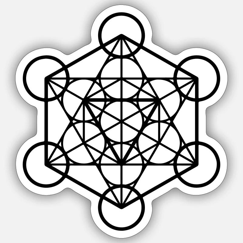 Cube De Métatron - Sticker taille S (10 x 10 cm) - blanc mat