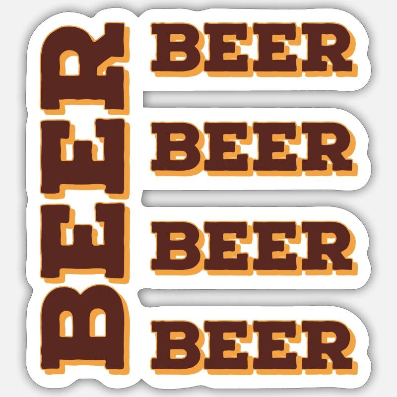 Beer Bier - Sticker Größe S (10 x 10 cm) - Mattweiß