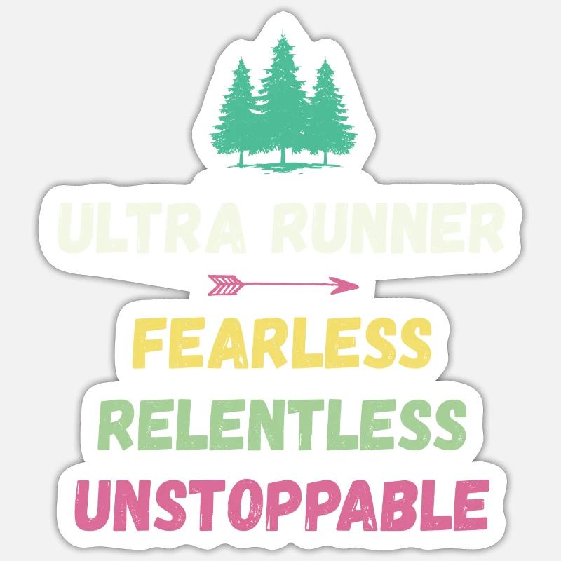 Ultra Runner - Intrépide. Implacable. Imparable. - Sticker taille S (10 x 10 cm) - blanc mat