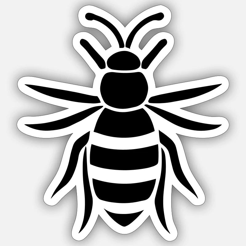 abeille - Sticker taille S (10 x 10 cm) - blanc mat