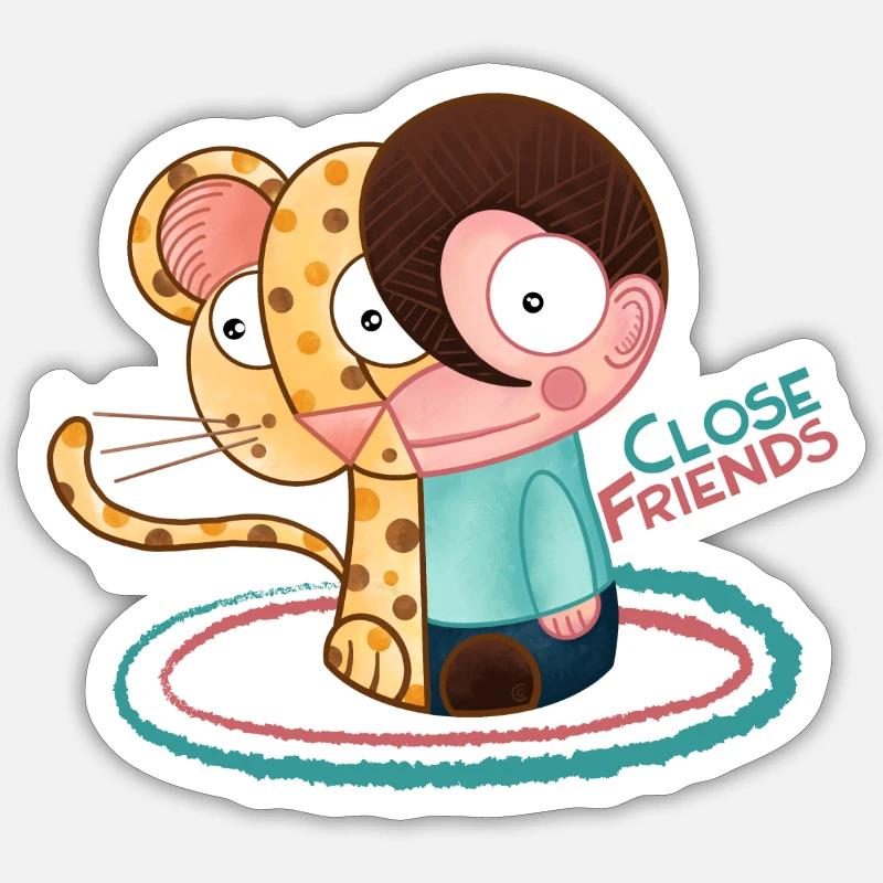 Enge Freunde - Sticker Größe S (10 x 10 cm) - Mattweiß