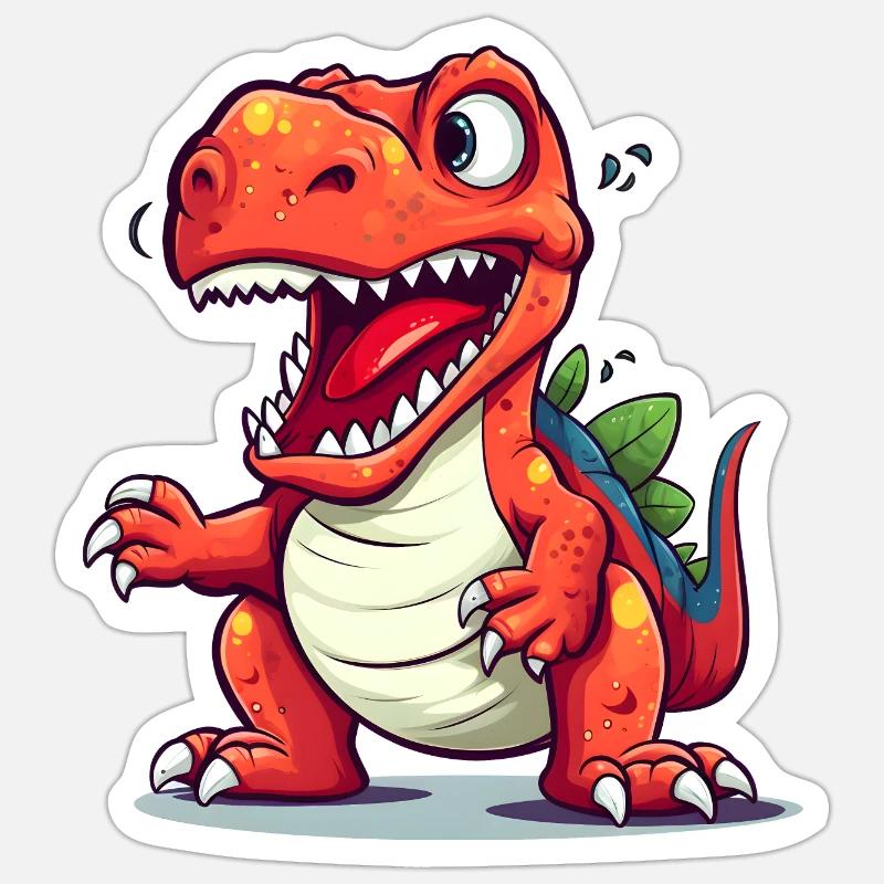 T-Rex - Sticker Größe S (10 x 10 cm) - Mattweiß