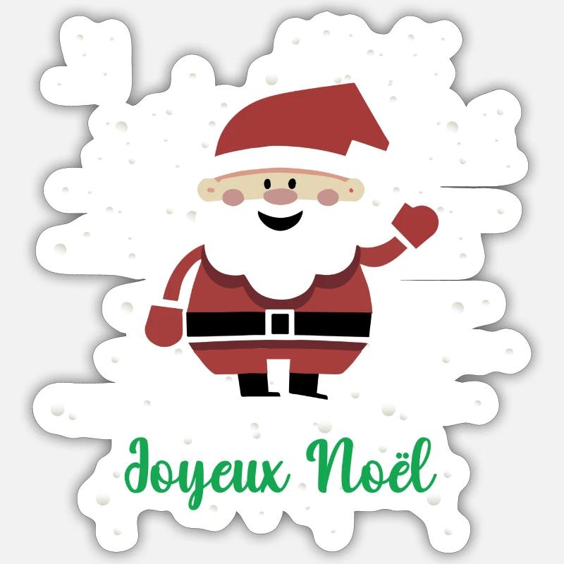 Joyeux Noël - Sticker taille S (10 x 10 cm) - blanc mat