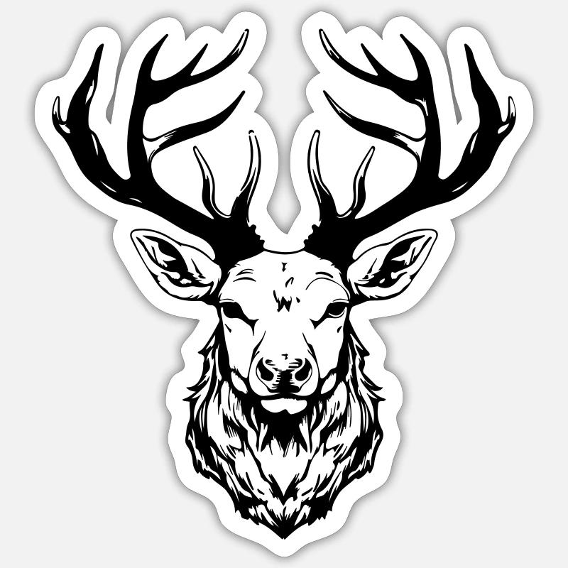 Hirsch Kopf Sticker Größe S (10 x 10 cm)