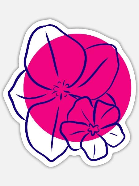 Flower Blume Pflanze - Sticker Größe S (10 x 10 cm) - Mattweiß