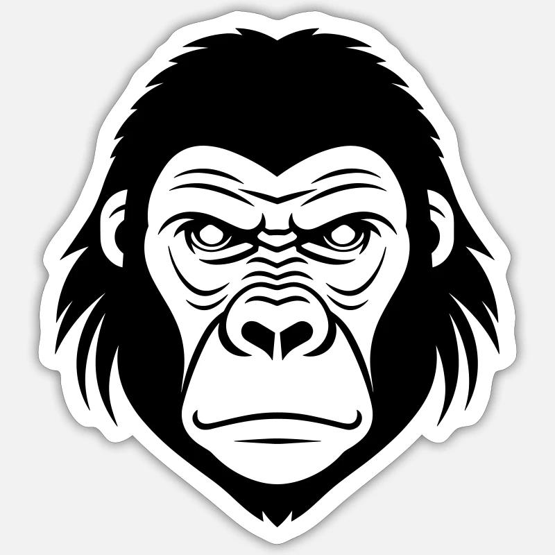 Gorilla - Sticker size S (10 x 10 cm) - white matte