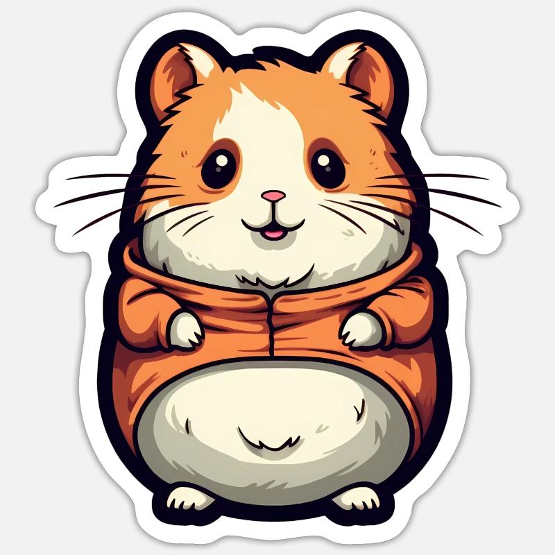 Cute hamster - Sticker size S (10 x 10 cm) - white matte