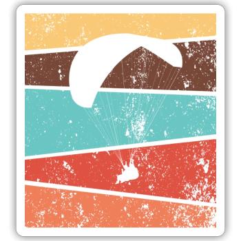 Paracadute Retro Paracadute Jumping - Sticker formato S (10 x 10 cm) - bianco opaco - Fronte