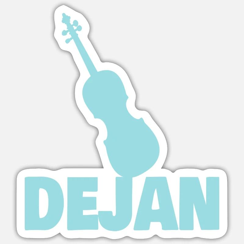 Cello Dejan - Sticker size S (10 x 10 cm) - white matte