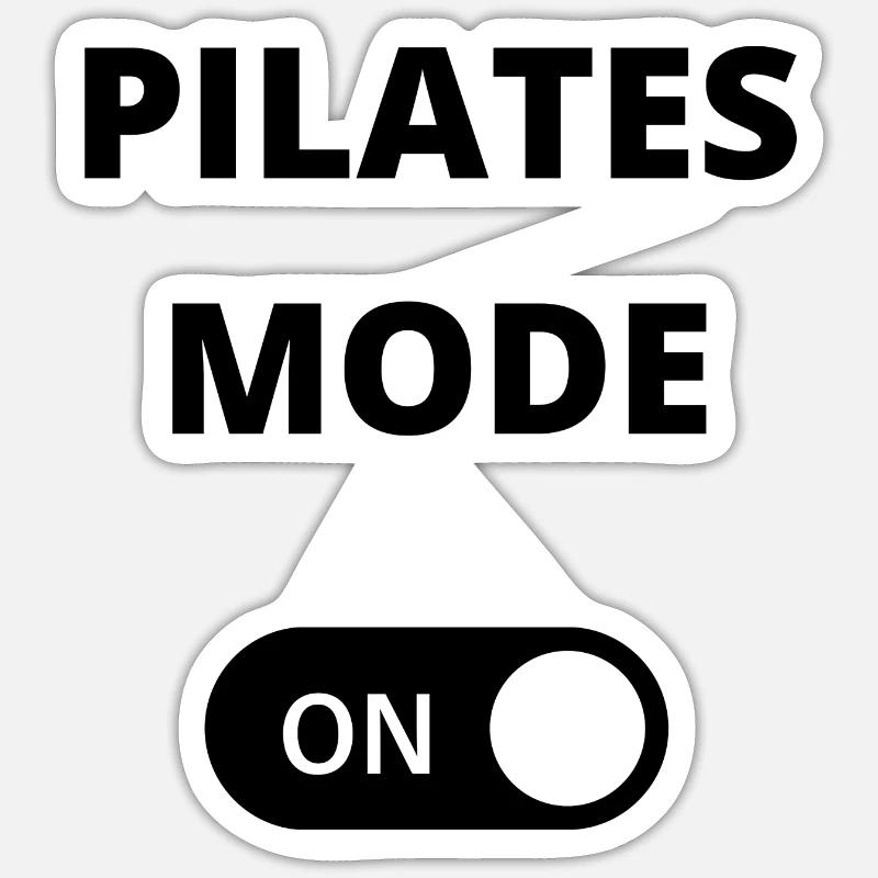 Pilates mode ON - Enable Pilates mode - Sticker size S (10 x 10 cm) - white matte