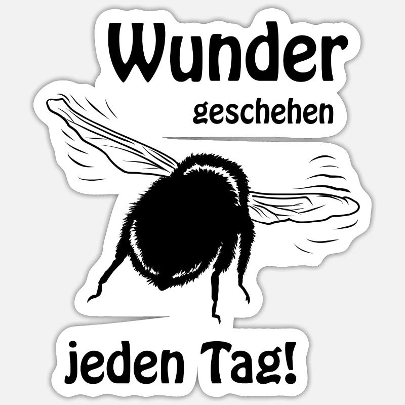 Hummel -Wunder - Sticker Größe S (10 x 10 cm) - Mattweiß
