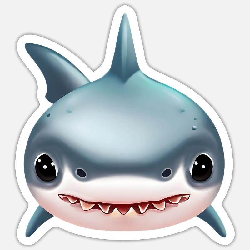 Requin mignon Sticker taille S (10 x 10 cm)