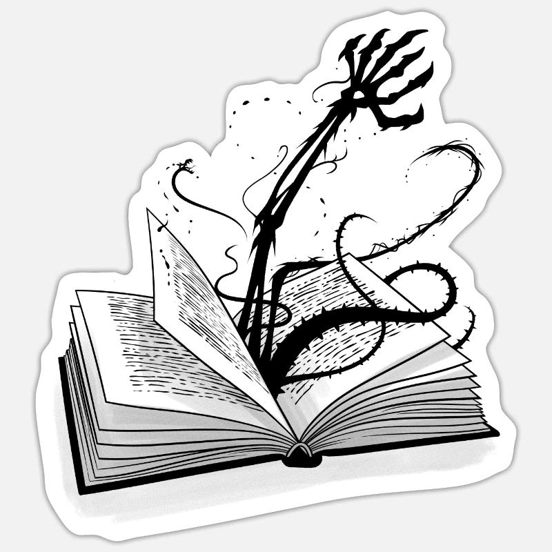 Horror book Sticker size S (10 x 10 cm)