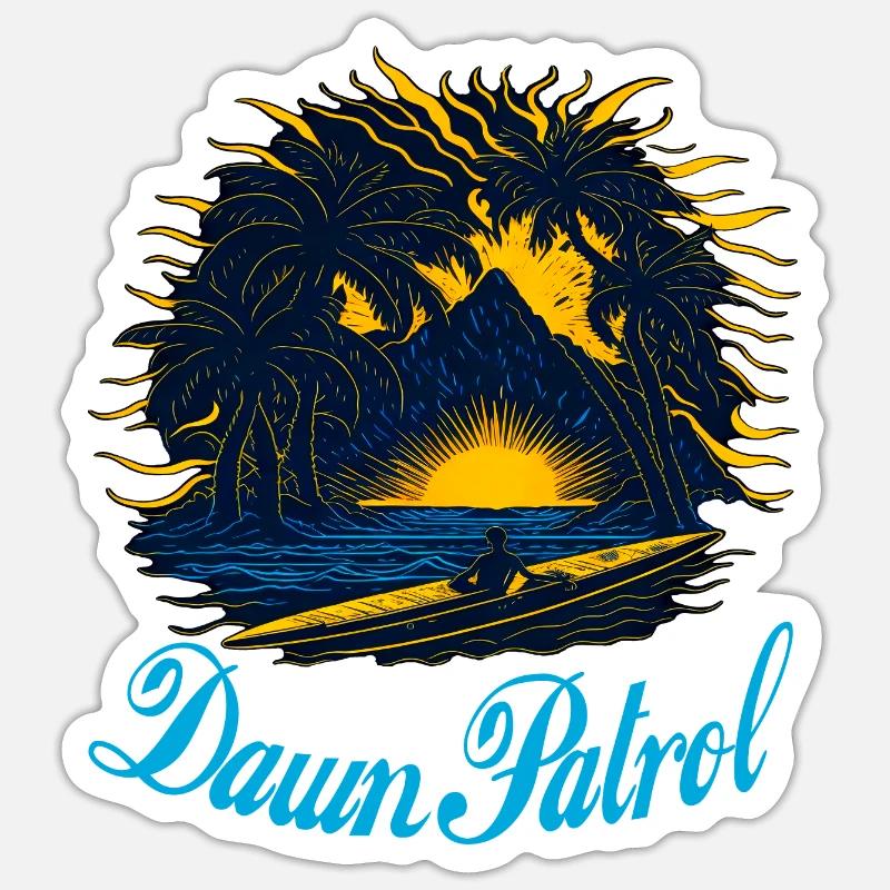 Dawn Patrol Palms Sunset - Sticker Größe S (10 x 10 cm) - Mattweiß