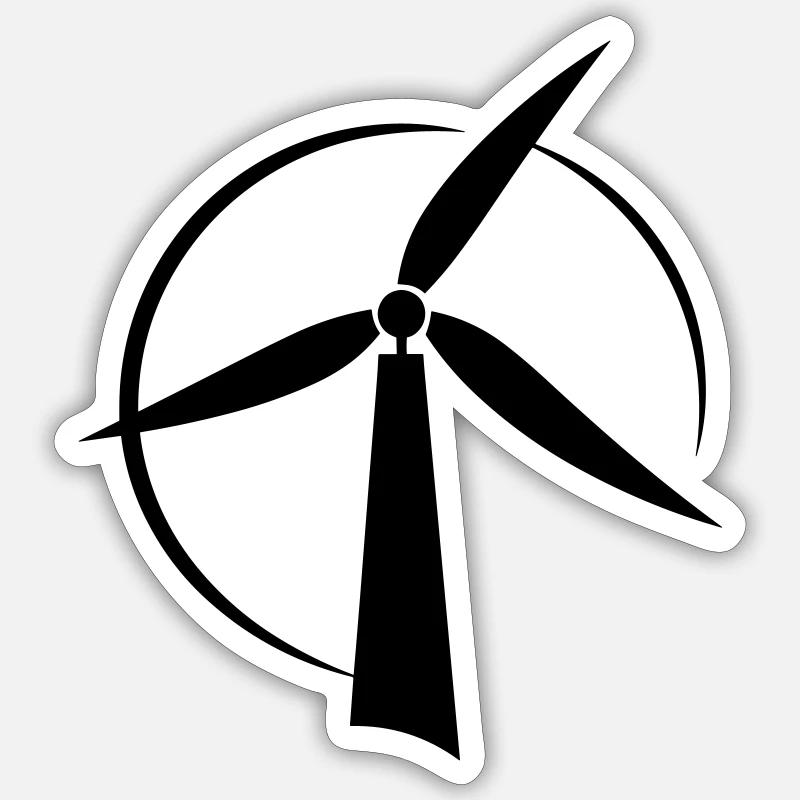 Eolienne - Sticker taille S (10 x 10 cm) - blanc mat