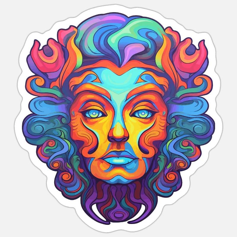 Feline Goa - Sticker Größe S (10 x 10 cm) - Mattweiß