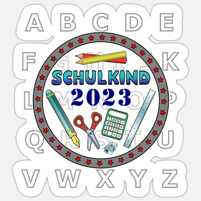 Schulkind 2023 - Sticker Größe S (10 x 10 cm) - Mattweiß