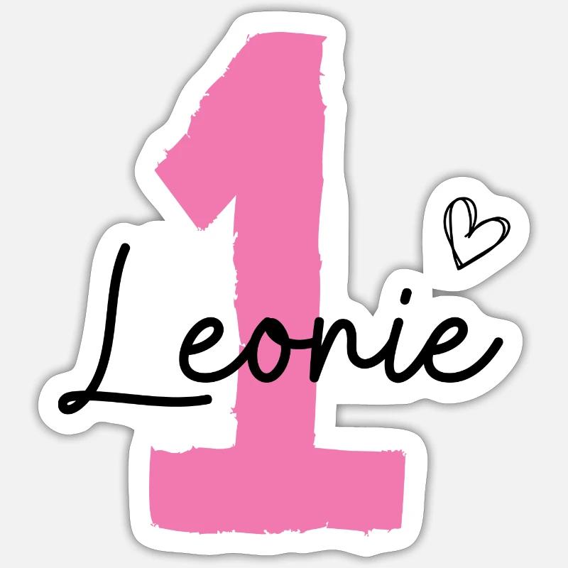 Leonie eins - Sticker Größe S (10 x 10 cm) - Mattweiß