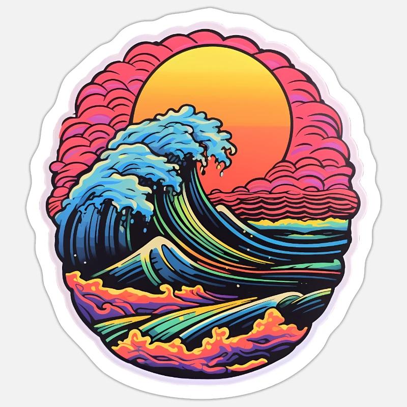 Rainbow Wave Sticker size S (10 x 10 cm)