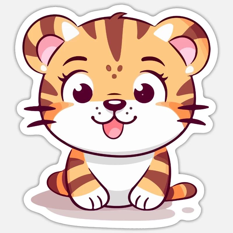 Douc der Tiger - Sticker Größe S (10 x 10 cm) - Mattweiß