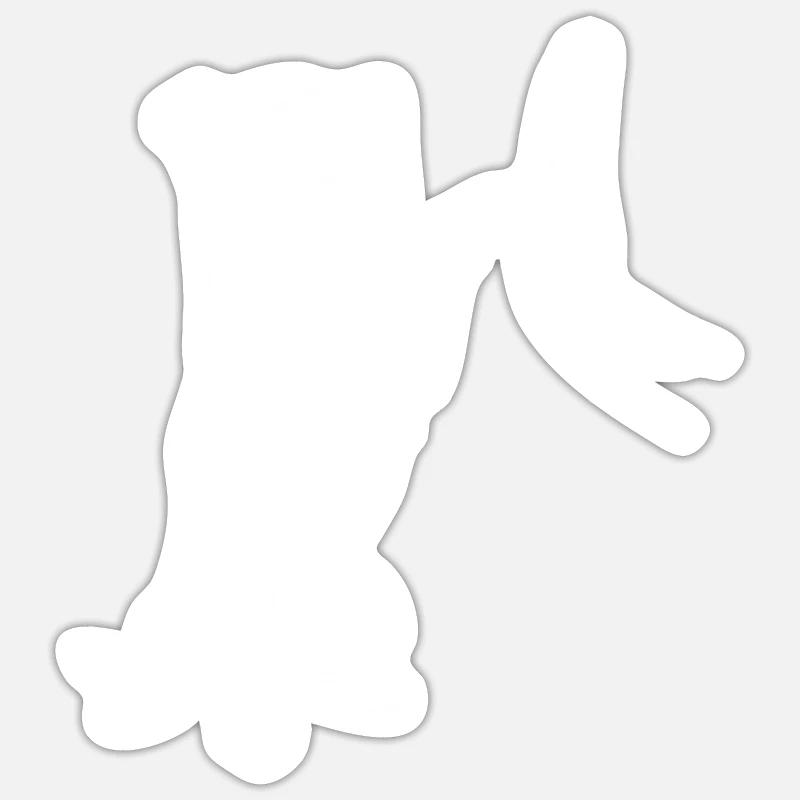 Jack Russell Terrier mit Hand - Sticker Größe S (10 x 10 cm) - Mattweiß