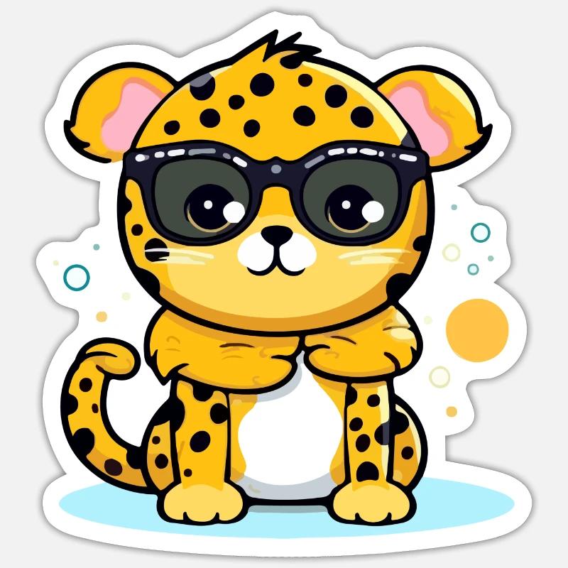 Mazzi le léopard - Sticker taille S (10 x 10 cm) - blanc mat