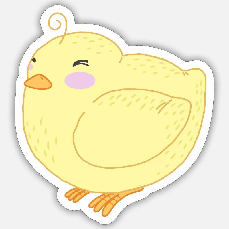 Mignon petit poussin - Sticker taille S (10 x 10 cm) - blanc mat