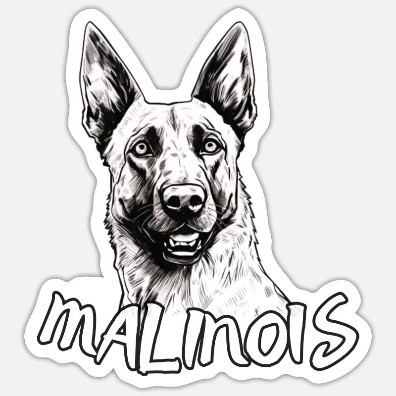 Belgian Shepherd - comic - Sticker size S (10 x 10 cm) - white matte