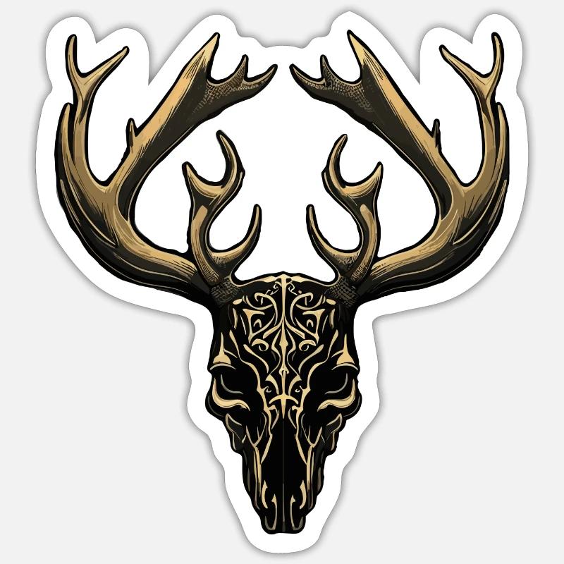 Cerf doré Sticker taille S (10 x 10 cm)
