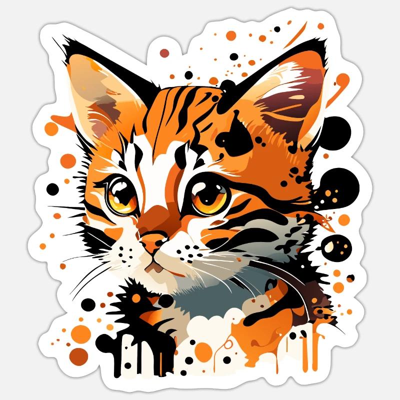 tabby kitten Sticker size S (10 x 10 cm)