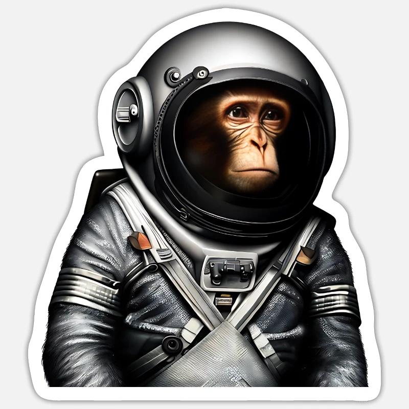 Space Astronaut Monkey Sticker size S (10 x 10 cm)