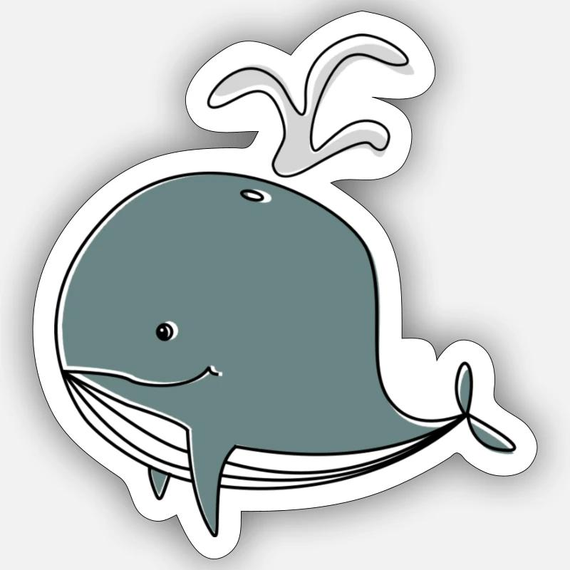 Baleine. Sticker taille S (10 x 10 cm)