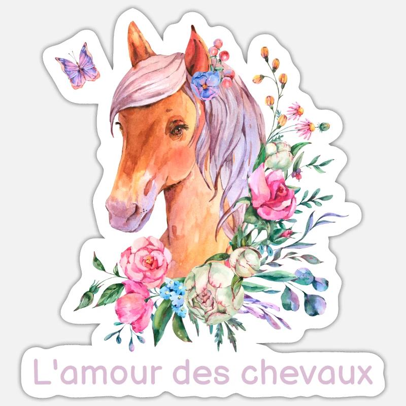 Ich liebe Pferde oder ich kann kein Pferd haben - Sticker Größe S (10 x 10 cm) - Mattweiß