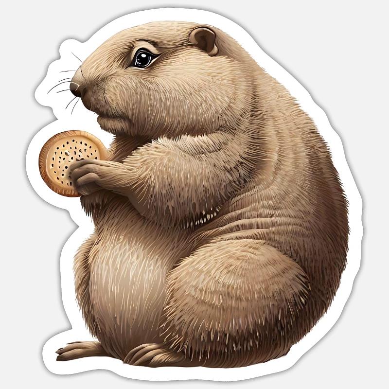 Groundhog mit Cracker Sticker Größe S (10 x 10 cm)