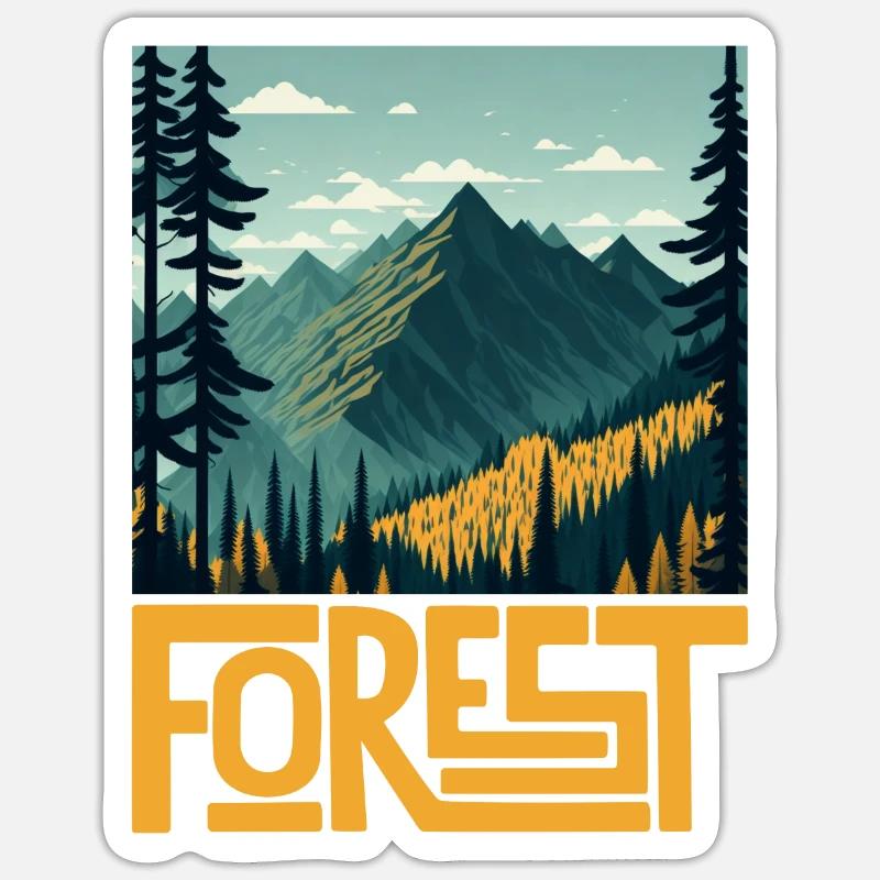 Forest Adventure Camping - Sticker size S (10 x 10 cm) - white matte