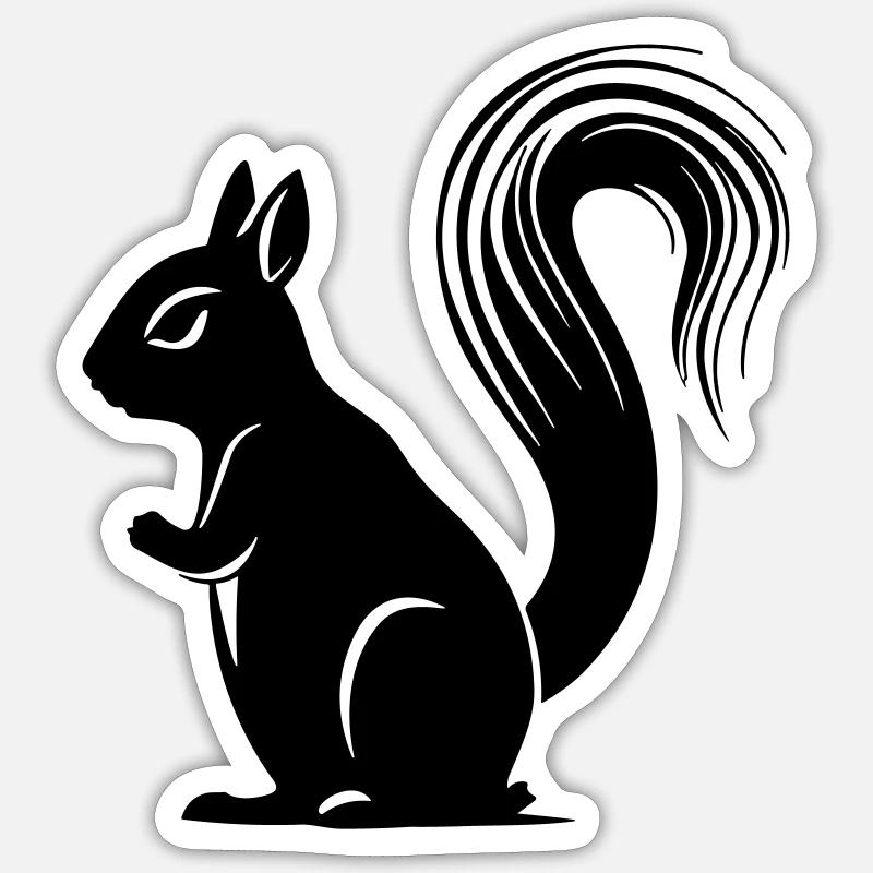 Eichhörnchen - Sticker Größe S (10 x 10 cm) - Mattweiß