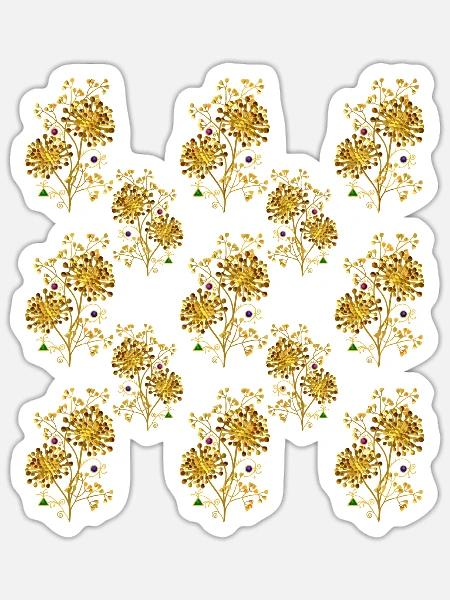 Blumen - Sticker Größe S (10 x 10 cm) - Mattweiß