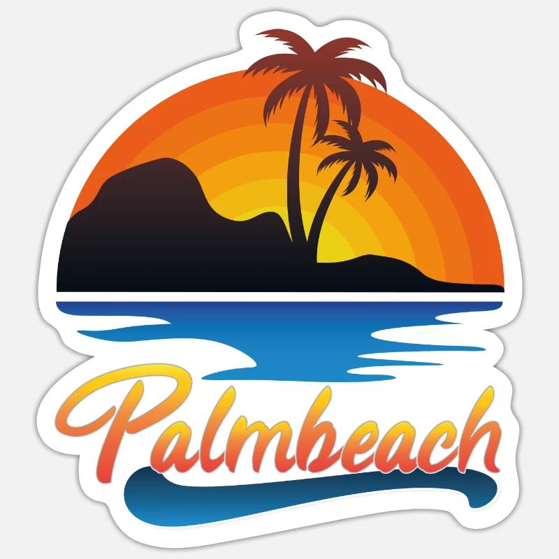 Palmbeach Sunset Design - Sticker size S (10 x 10 cm) - white matte