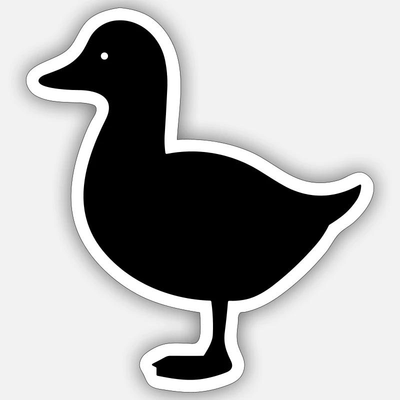 Canard - Sticker taille S (10 x 10 cm) - blanc mat