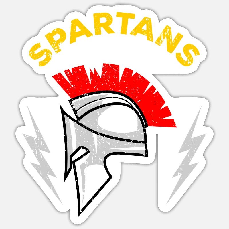 Spartan Mohawk Helm - Sticker Größe S (10 x 10 cm) - Mattweiß
