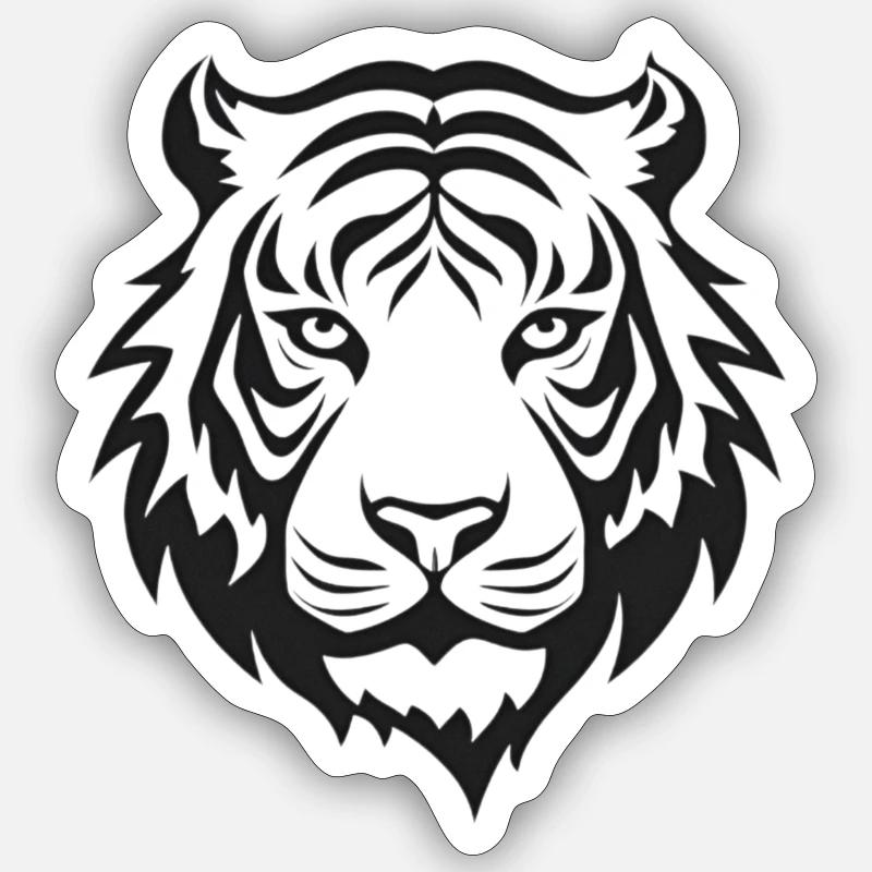 tiger_simplistic_logo 1 - Sticker Größe S (10 x 10 cm) - Mattweiß