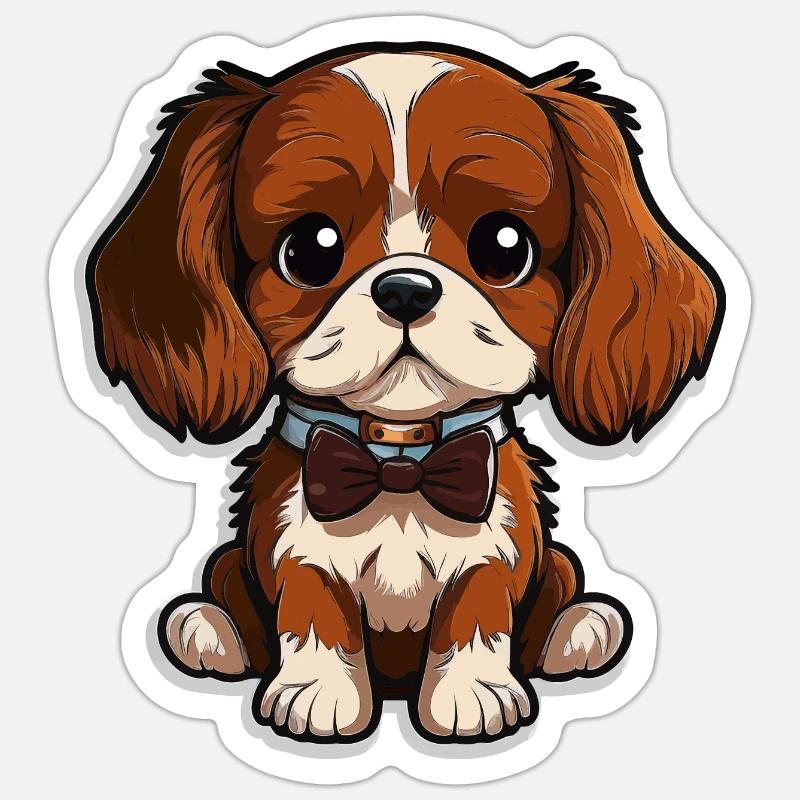 Dapper Puppy - Sticker size S (10 x 10 cm) - white matte